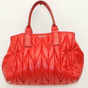 Miu Miu Wander Leather Handbag - Red